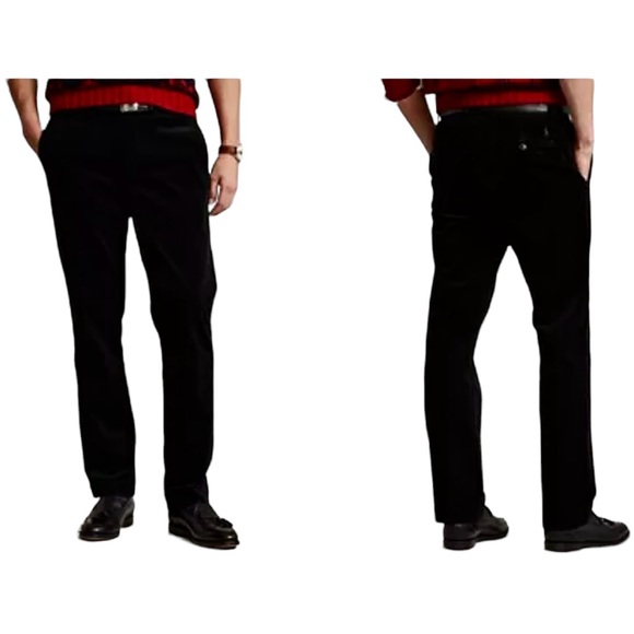 Polo Ralph Lauren Pants Men’s 42/30 Black Chino Straight Leg - Picture 1 of 9